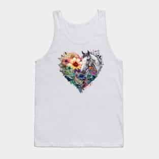 Floral Heart with Horsehead Tank Top